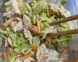 蒸し鶏と春キャベツの胡麻マヨサラダ作り方8写真