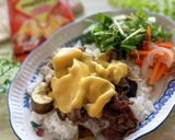 とろけるチーズ舞茸なす牛丼作り方7写真