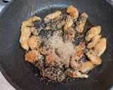 ＊調味料同量＊ささみの甘辛胡麻まみれ＊作り方4写真