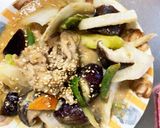 簡単きな粉洋風味噌味豚こま大根青椒肉絲風作り方17写真