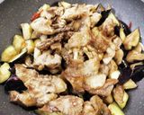 鶏皮と茄子の味噌炒め作り方12写真