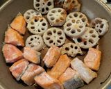 鮭とれんこんの甘辛バター照り焼き作り方4写真