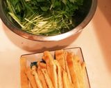 水菜とカリカリ油揚げのサラダ作り方1写真