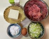 豚ひき肉と豆腐の肉団子　野菜あんかけ作り方1写真