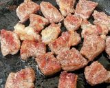 れんこんとステーキ肉のニンニク炒め♡作り方6写真