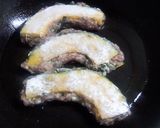 【弁当】かぼちゃの肉挟み焼きと大根炒め作り方6写真