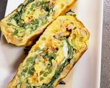 桜海老と水菜の厚焼き卵作り方5写真