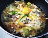 豚駒肉とろとろ卵とじ！厨房ばあばぁ！作り方4写真