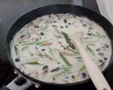 アスパラときのこのクリームパスタ。作り方5写真