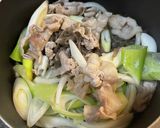 ★豚肉とネギと糸こんにゃくのすき焼き風★作り方3写真