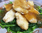鶏天とほうれん草の・おろしあんかけ作り方17写真