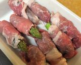 豚肉アスパラ巻き♡海苔&チーズ作り方5写真