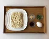 簡単☆釜玉バターうどん作り方1写真