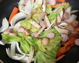 卵付きお好みソース焼きうどん作り方2写真