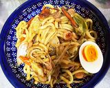卵付きお好みソース焼きうどん作り方5写真