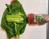蒸し豚肉のホウレン草巻き作り方3写真