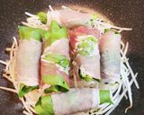 蒸し豚肉のホウレン草巻き作り方4写真