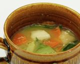 チンゲン菜と麩のみそ汁作り方3写真