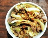 新玉ねぎと甘辛味噌豚のぶっかけ饂飩作り方4写真