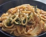 時短簡単☆水菜とキムチの炒めうどん醤油味作り方6写真