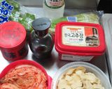 時短簡単水菜とキムチの干し豆腐炒め中華風作り方1写真