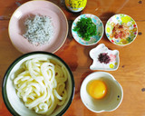 超簡単♪しらすとたまごの混ぜ混ぜおうどん作り方1写真