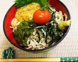 めんつゆいらず なめ茸とめかぶの流水麺作り方1写真