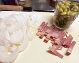 ベーコンと青豆のパスタ作り方1写真