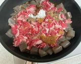 10分で！牛肉とこんにゃくの味噌煮込み作り方3写真