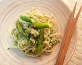アスパラとバジリコポテトの春パスタ♪作り方3写真