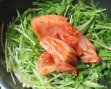 時短簡単水菜とキムチの干し豆腐炒め中華風作り方5写真