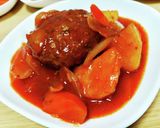 野菜と一緒に、煮込みハンバーグ！作り方8写真