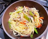 絹さやとフレッシュトマトのパスタ作り方4写真
