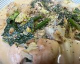 菜の花と春キャベツの鶏クリーム煮作り方6写真