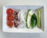 ライスペーパー★牛肉カラフル野菜生春巻き作り方1写真