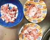 簡単きな粉梅マリネ味豚こま大根青椒肉絲風作り方3写真