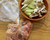 鶏肉と白ネギの卵とじ作り方1写真