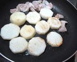 長いもと豚小間の、ゴマたっぷりオイル焼作り方2写真