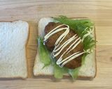 フライドチキンでサンドイッチ作り方4写真