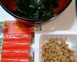 簡単！腸活♪納豆わかめカニカマの酢の物♪作り方1写真