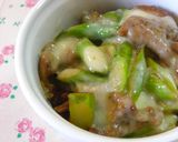✿豚肉＆アスパラ炒めのチーズ焼き✿作り方4写真