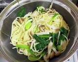 １つの鍋で出来る！小松菜しめじたらこスパ作り方4写真