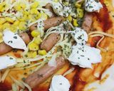 レトルトピザアレンジ●クリームチーズ追加作り方1写真