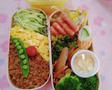 三色ごはん弁当♪作り方1写真