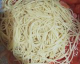 新玉ねぎとベーコンのトマトソースパスタ作り方5写真