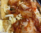 【手抜きツマミ】油揚げのキムチーズ焼き作り方1写真