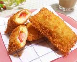 サンドイッチパンで餅入揚あんぱん＊時々莓作り方19写真