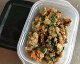 ひき肉野菜の甘辛チーズ炒めごはん作り方9写真