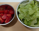 レタスとミディトマトの卵炒め作り方1写真