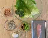 ささみとブロッコリーと豆のミックスサラダ作り方1写真